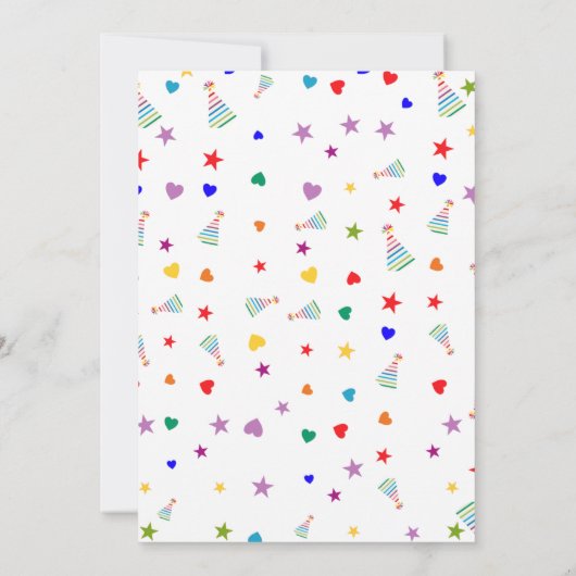 Cute Rainbow 4th Birthday Party Invitation (Achterkant)