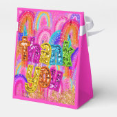 Cute Rainbow 5th Birthday Favor Box Bedankdoosjes (Achterkant)