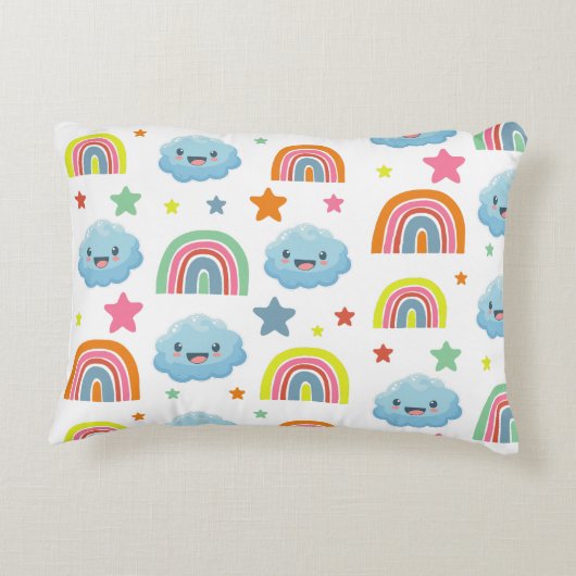Cute Rainbow Accent Kussen (Achterkant)