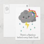 Cute Rainbow achter elke donkere wolk Briefkaart (Voorkant / Achterkant)