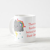 Cute Rainbow achter elke donkere wolk Koffiemok (Voorkant links)