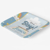 Cute Rainbow and Sleeping Cloud Baby Shower Papieren Bordje (Gebogen)