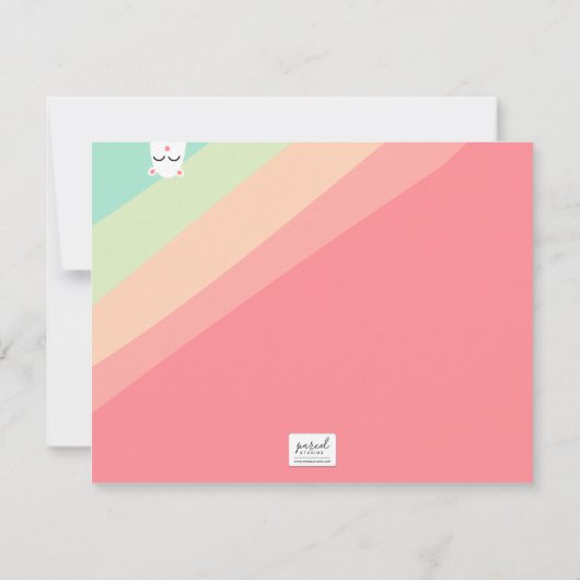 Cute Rainbow Animal Critter Happy Bedankt (Achterkant)