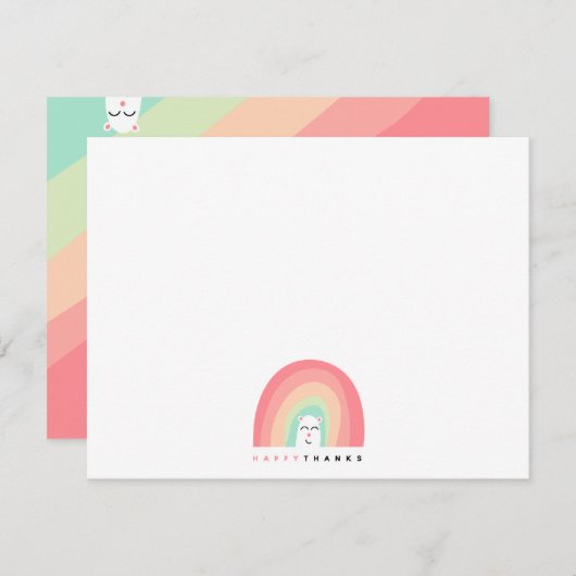 Cute Rainbow Animal Critter Happy Bedankt (Voorkant / Achterkant)