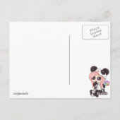 Cute Rainbow Anime Panda Girl Briefkaart (Achterkant)