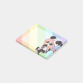Cute Rainbow Anime Panda Girl Post-it® Notes (Schuin)