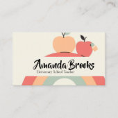 Cute Rainbow Apple  School Teacher Professor Visitekaartje (Voorkant)