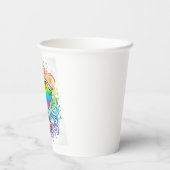Cute rainbow baby elephant paper cup papieren bekers (Achterkant)