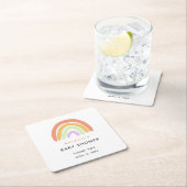 Cute Rainbow Baby shower Elegant Simple Peach Kartonnen Onderzetters (Insitu)