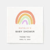 Cute Rainbow Baby shower Elegant Simple Peach Servet (Voorkant)