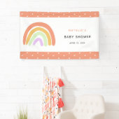 Cute Rainbow Baby shower Elegant Simple Peach Spandoek (Insitu)