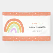Cute Rainbow Baby shower Elegant Simple Peach Spandoek (Horizontaal)