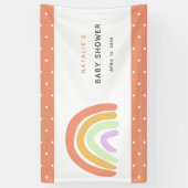 Cute Rainbow Baby shower Elegant Simple Peach Spandoek (Verticaal)