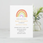 Cute Rainbow Baby shower Elegant Simple Yellow Kaart (Staand voorkant)