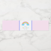 Cute Rainbow-Baby shower heldere zachte pastkleure Waterfles Etiket (Enkel label)
