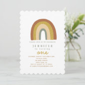 Cute Rainbow Baby shower Invitation Kaart (Staand voorkant)