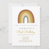 Cute Rainbow Baby shower Invitation Kaart (Voorkant)