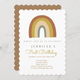Cute Rainbow Baby shower Invitation Kaart