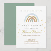 Cute Rainbow Baby shower Invitation Kaart (Voorkant / Achterkant)