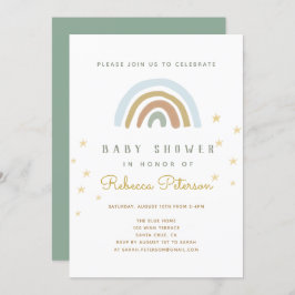 Cute Rainbow Baby shower Invitation Kaart