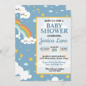 Cute Rainbow Baby shower Invitation Kaart (Voorkant / Achterkant)