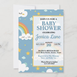 Cute Rainbow Baby shower Invitation Kaart