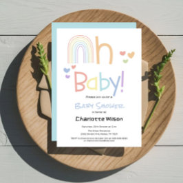 Cute Rainbow Baby shower Invitation Kaart