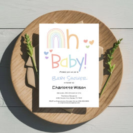 Cute Rainbow Baby shower Invitation Kaart