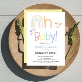 Cute Rainbow Baby shower Invitation Kaart