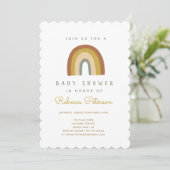 Cute Rainbow Baby shower Invitation Kaart (Staand voorkant)
