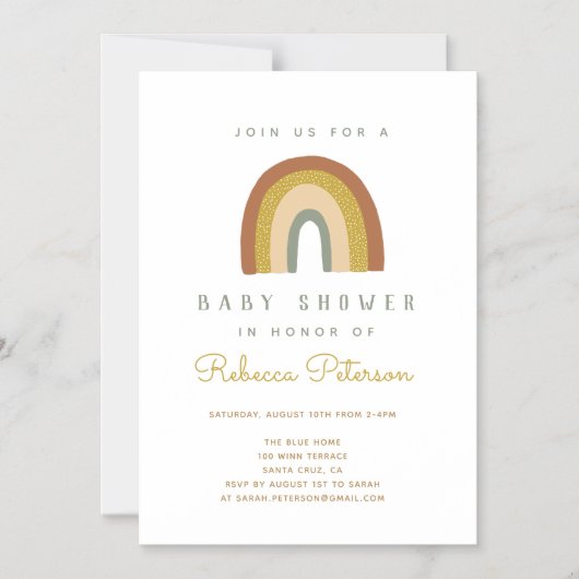 Cute Rainbow Baby shower Invitation Magnetische Uitnodiging (Voorkant)