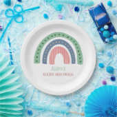 Cute Rainbow Baby shower Papieren Bordje (Feest)