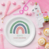 Cute Rainbow Baby shower Papieren Bordje (Feest)