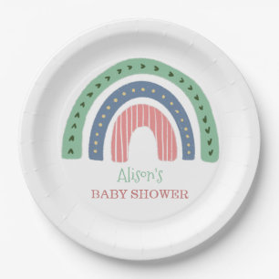 Cute Rainbow Baby shower Papieren Bordje