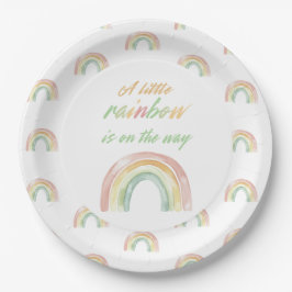 Cute Rainbow Baby shower Papieren Bordje