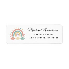Cute  Rainbow Baby Shower Return Address Label