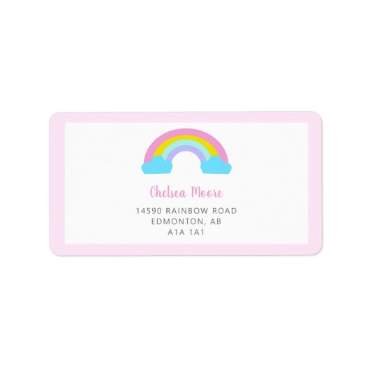 Cute Rainbow Baby shower Sweet Helderkleurig Etiket (Voorkant)