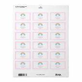 Cute Rainbow Baby shower Sweet Helderkleurig Etiket (Full Sheet)