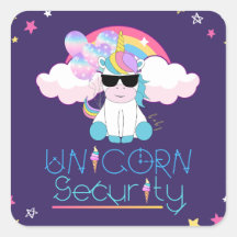 Cute Rainbow Baby Unicorn Security T-Shirt Napkin