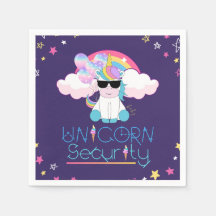 Cute Rainbow Baby Unicorn Security T-Shirt