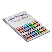 Cute Rainbow Back to School Crayon Notitieboek (Rechterzijde)