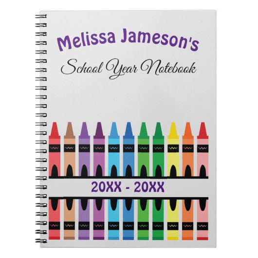 Cute Rainbow Back to School Crayon Notitieboek (Voorkant)