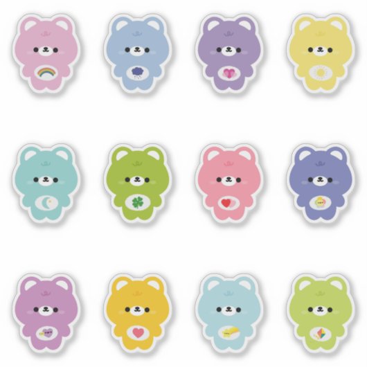 Cute Rainbow Bear Sticker (Voorkant)