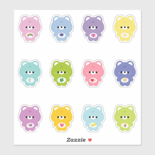 Cute Rainbow Bear Sticker (Vel)