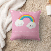 Cute Rainbow Birth Announcement Pillow Kussen (Deken)
