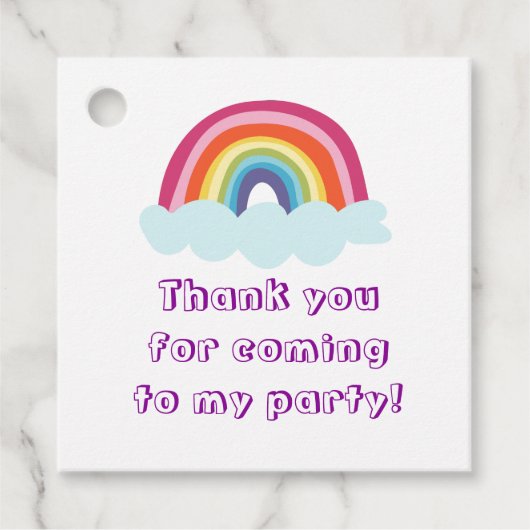 Cute Rainbow Birthday Bedankjes Labels (Voorkant)