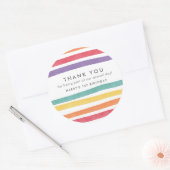 Cute Rainbow Birthday Party Dank u wel! Ronde Sticker (Envelop)