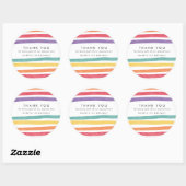 Cute Rainbow Birthday Party Dank u wel! Ronde Sticker (Vel)
