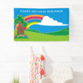 Cute Rainbow Birthday Party Spandoek (Insitu)