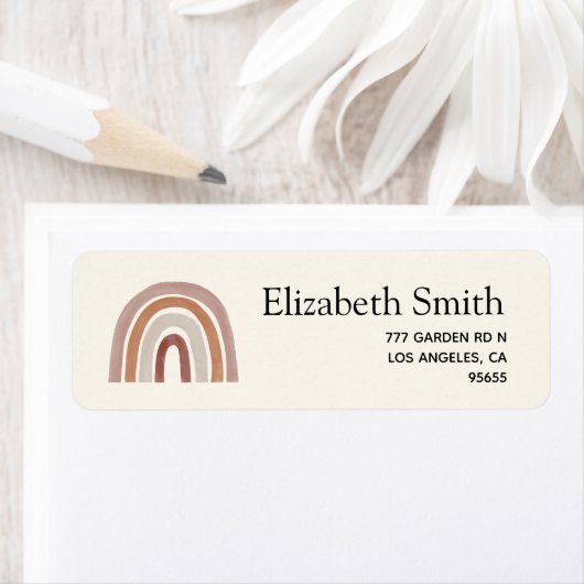 Cute Rainbow Boho Baby Shower Etiket (Insitu)